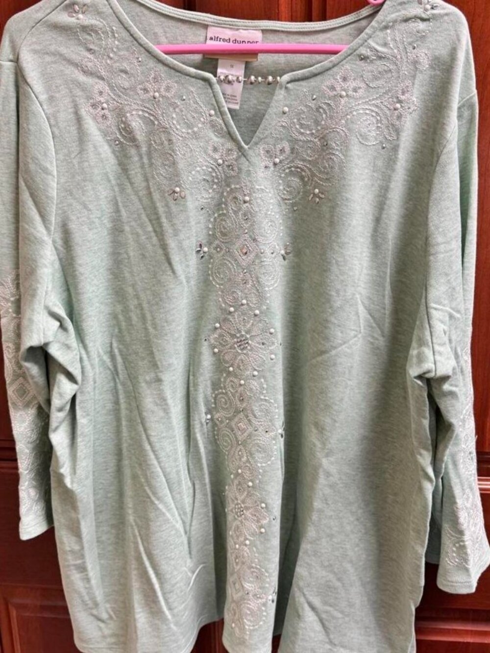 Alfred Dunner Light Green Top, Size 1X
